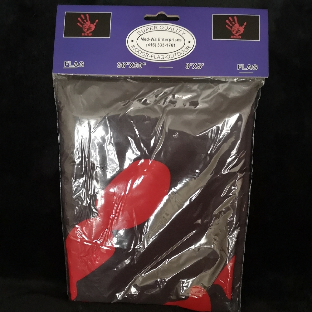 New in Package MMIW Indoor Outdoor Red & Black Flag Measures 3' Tall x 5' Wide